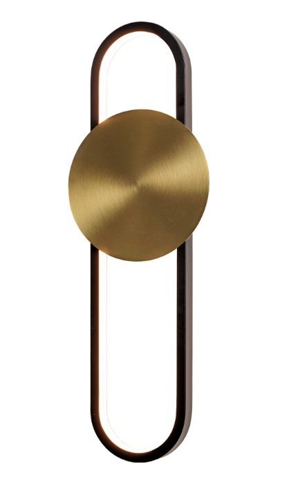 APLIQUE PARED OVAL LED 18W 43CM ORO